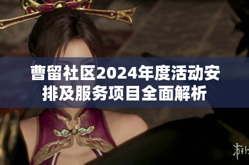 曹留社区2024年度活动安排及服务项目全面解析