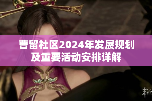 曹留社区2024年发展规划及重要活动安排详解