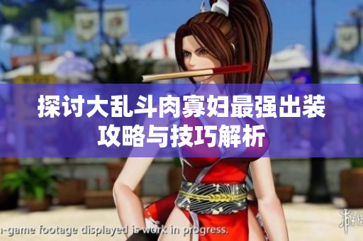 探讨大乱斗肉寡妇最强出装攻略与技巧解析